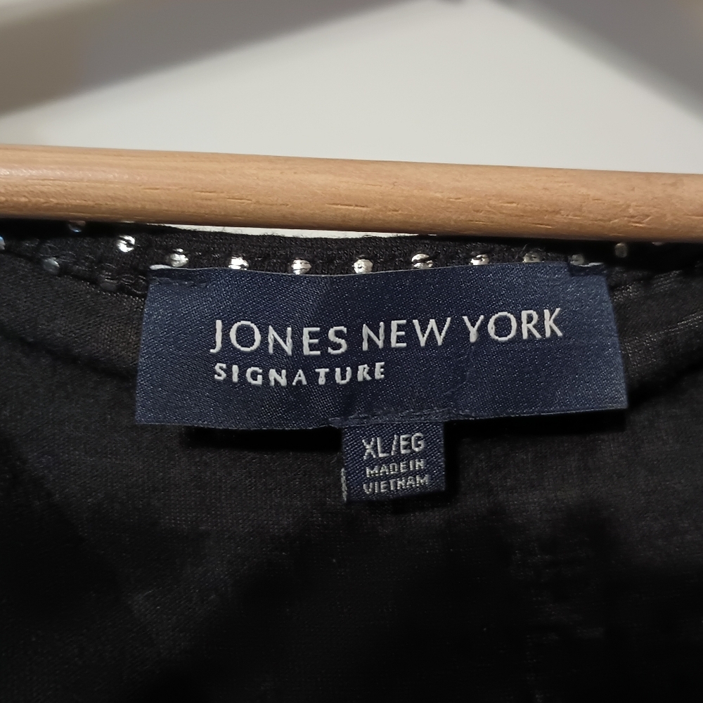 Jones NY black sleeveless evening wear top XL - Picture 8 of 8